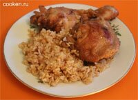 Куриные окорочка с рисом в соевом соусе - рецепт с фото