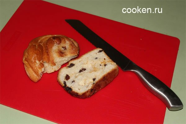 Порезать булочку или хлеб на аккуратные кусочки