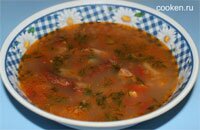 Фасолевый суп из консервированной фасоли с копченостями - рецепт с фото