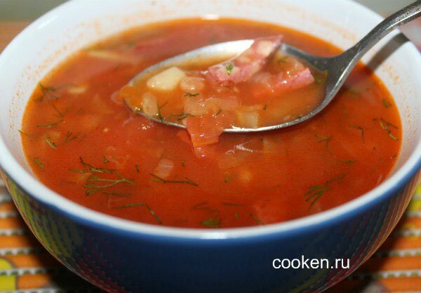 Суп с консервированной фасолью - готовое блюдо